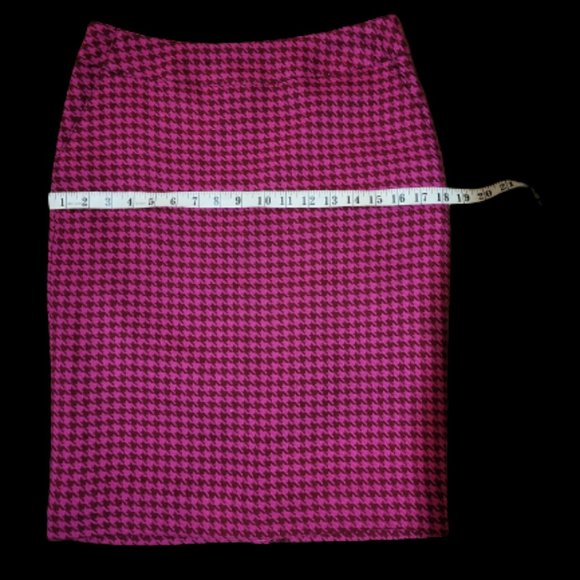 Vintage Magenta Houndstooth Merona Pencil Skirt Size 4 - Picture 5 of 15